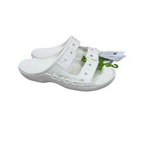 Crocs Baya White Two Strap Slide Sandals Shoes 207627-100 Mens size 11 NEW